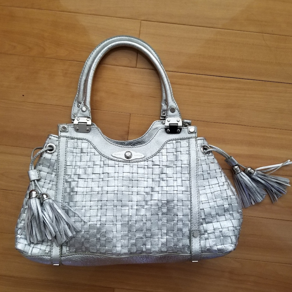 Elliot Lucca Woven Silver Tassel handbag